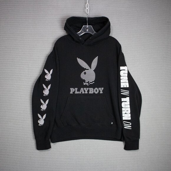 Playboy "Tune In Turn On" Graphic Digital Hoodie Sweater - Picture 1 of 8